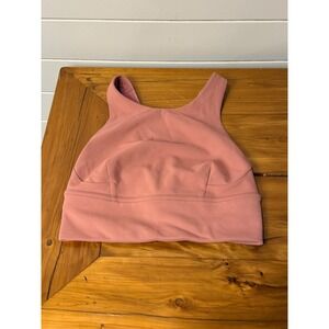 Lululemon Wunder Train Long Line Bra  Coral Pink‎ Size 2 Racerback Athletic Yoga